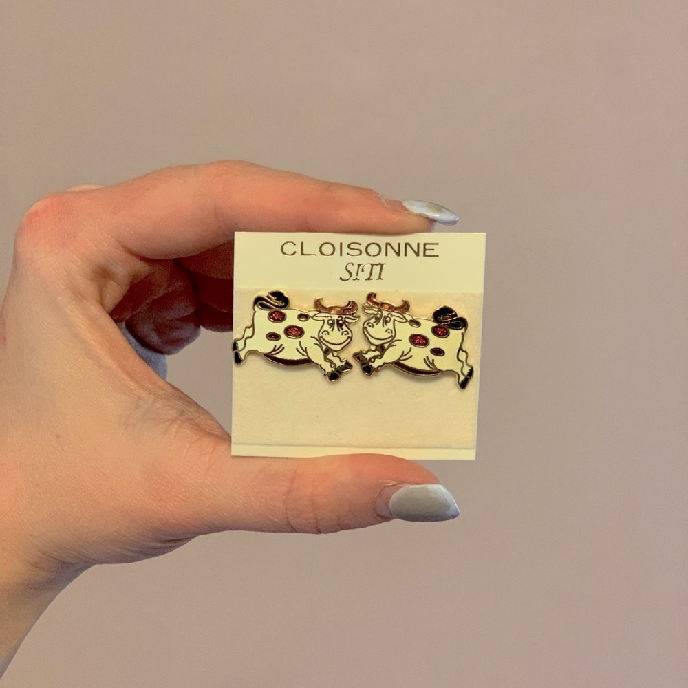 Longhorn Cow Earrings